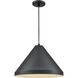 R Series 1 Light 13 inch Satin Black Outdoor Pendant